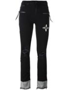 Marcelo Burlon County Of Milan 'keira' Jeans, Women's, Size: 25, Black, Cotton/polyester/spandex/elastane