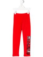 Moschino Kids - Logo Leggings - Kids - Cotton/spandex/elastane - 10 Yrs, Red