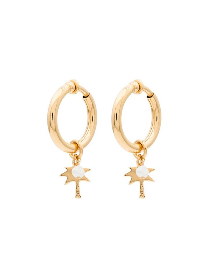 Malaika Raiss Metallic 24k Gold-plated Palm Tree Hoop Earrings