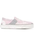 Lanvin Bleach Effect Slip-on Sneakers - Pink & Purple