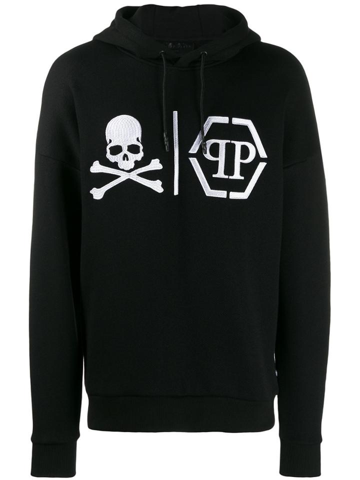 Philipp Plein Statement Logo Skull Hoodie - Black