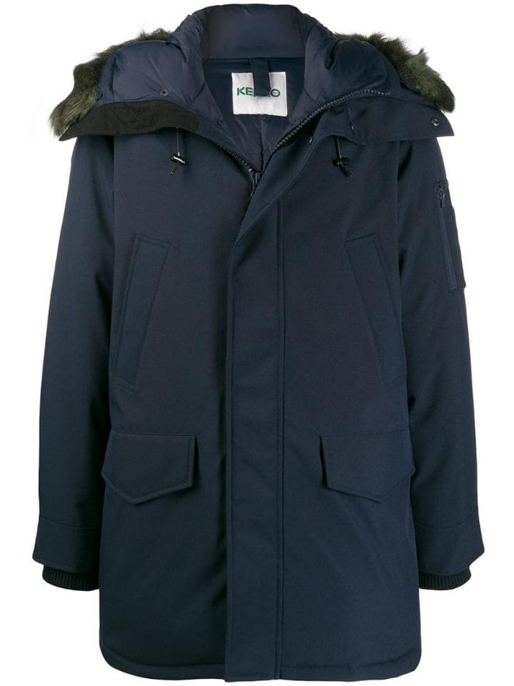 Kenzo Hooded Parka Coat - Blue