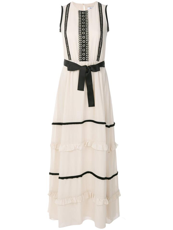 Blugirl Front Bow Maxi Dress - Nude & Neutrals