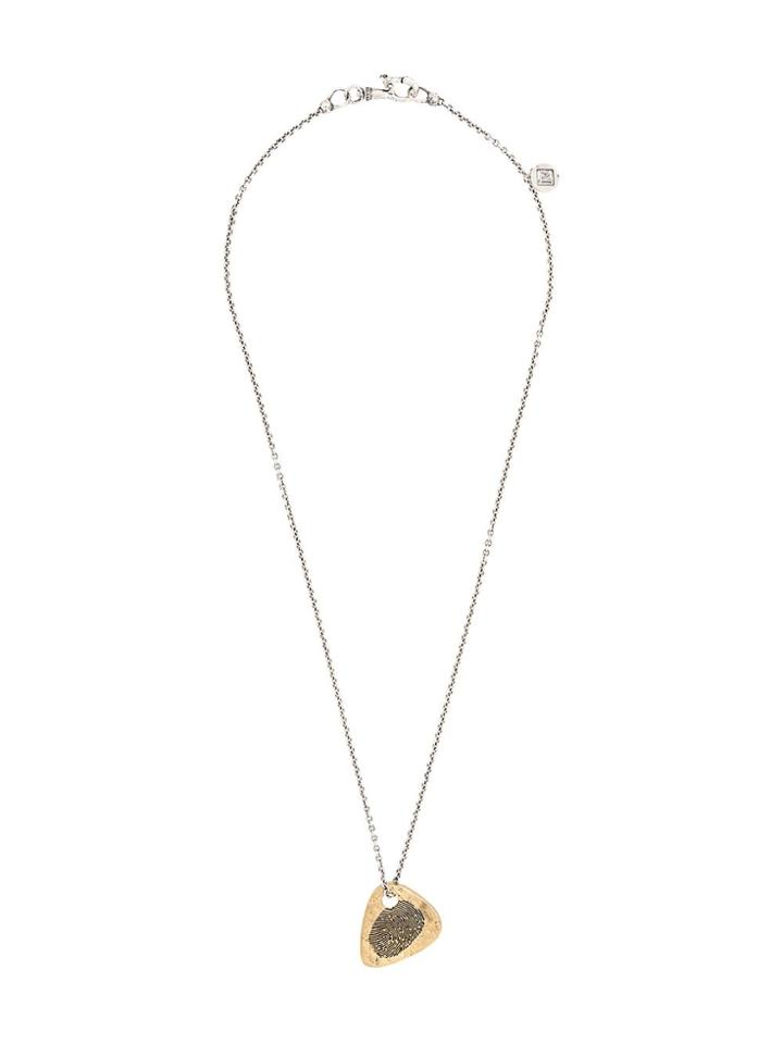 John Varvatos Fingerprint Guitar Pick Pendant Necklace - Silver