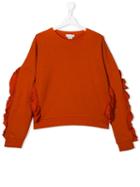 Stella Mccartney Kids Ruffled Trim Sweatshirt - Orange