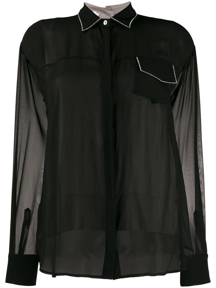 Barba Sheer Silk Shirt - Black