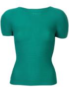 Issey Miyake Cauliflower Micropleated Structured Shoulder Top - Green