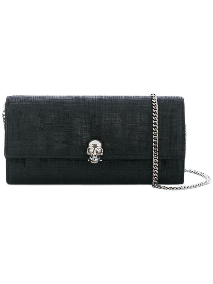 Alexander Mcqueen - Skull Clutch Bag - Women - Calf Leather - One Size, Black, Calf Leather