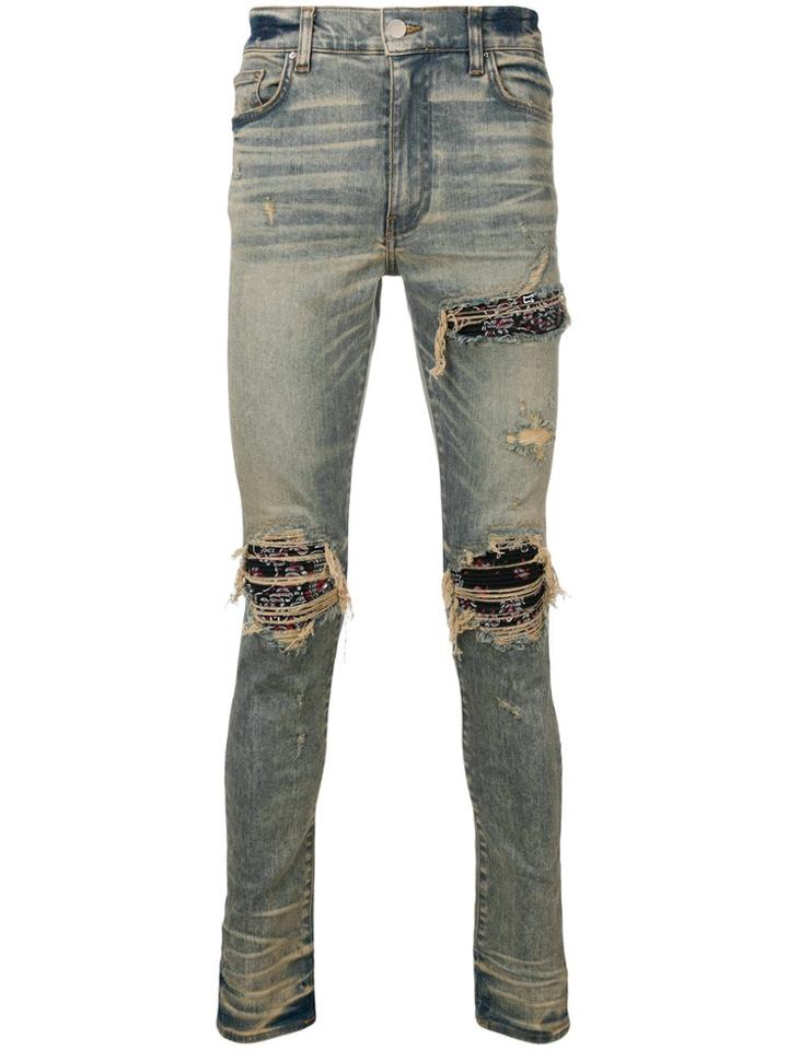 Amiri Bandana Detail Jeans - Blue
