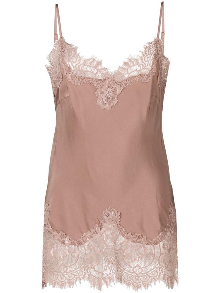 Gold Hawk Lace Trim Cami - Pink & Purple
