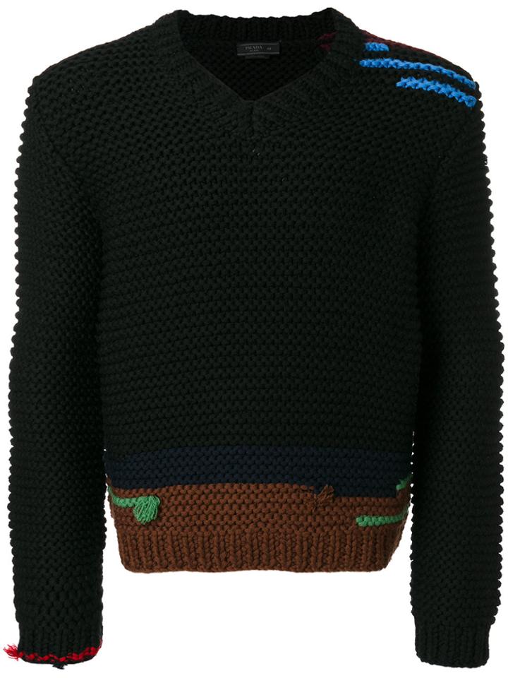 Prada Chunky Knit Jumper - Black