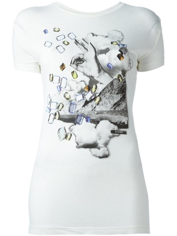 Diesel 't-smile-g' T-shirt, Women's, Size: Small, White, Viscose