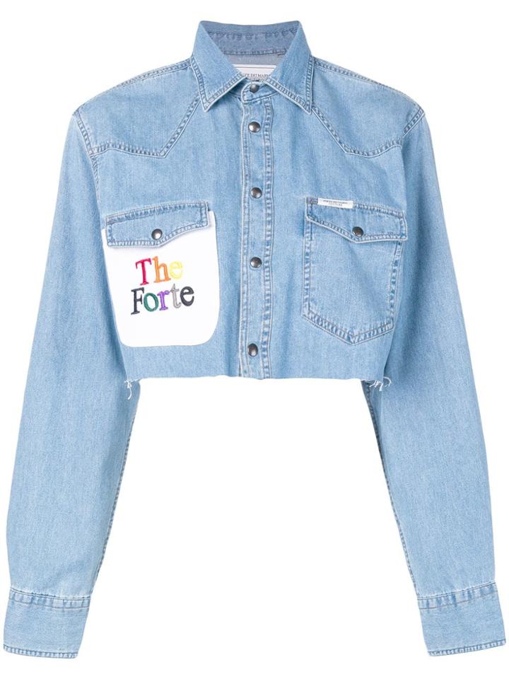 Forte Dei Marmi Couture Cropped Denim Shirt - Blue
