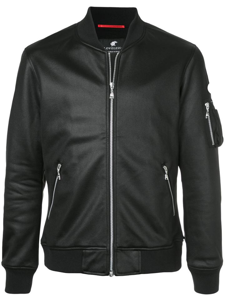 Loveless Zipped Bomber Jacket - Black