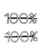 Ashley Williams 100% Crystal-embellished Hair Pins - Black
