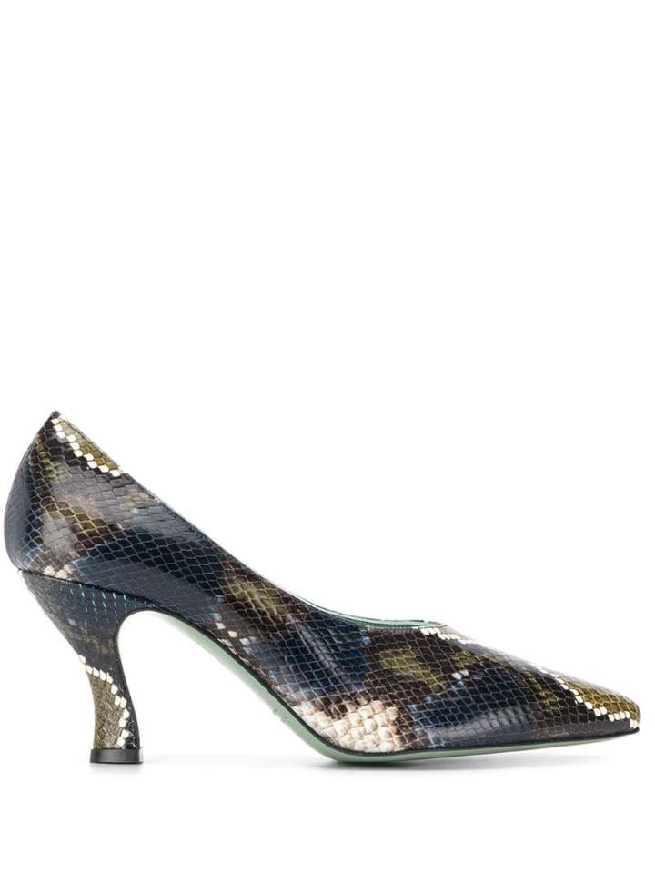 Paola D'arcano Snakeskin Effect Pumps - Green