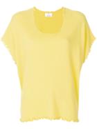 Allude Cashmere Lettuce Trim T-shirt - Yellow & Orange