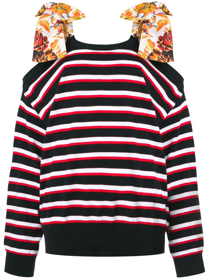 Msgm Shoulder Tie Sweater - Black