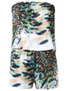 Amir Slama Printed Playsuit, Women's, Size: P, White, Elastodiene