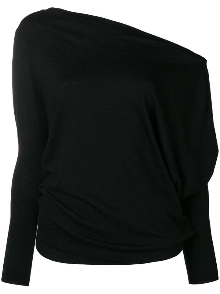 Patrizia Pepe Dropped Shoulder Top - Black