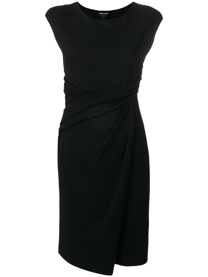 Giorgio Armani Draped Dress - Black