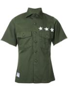 Icons - Star Print Shirt - Men - Cotton - Xl, Green, Cotton