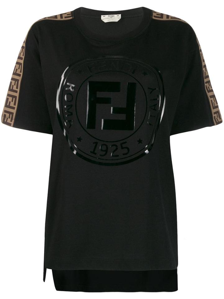 Fendi Crewneck Logo T-shirt - Black