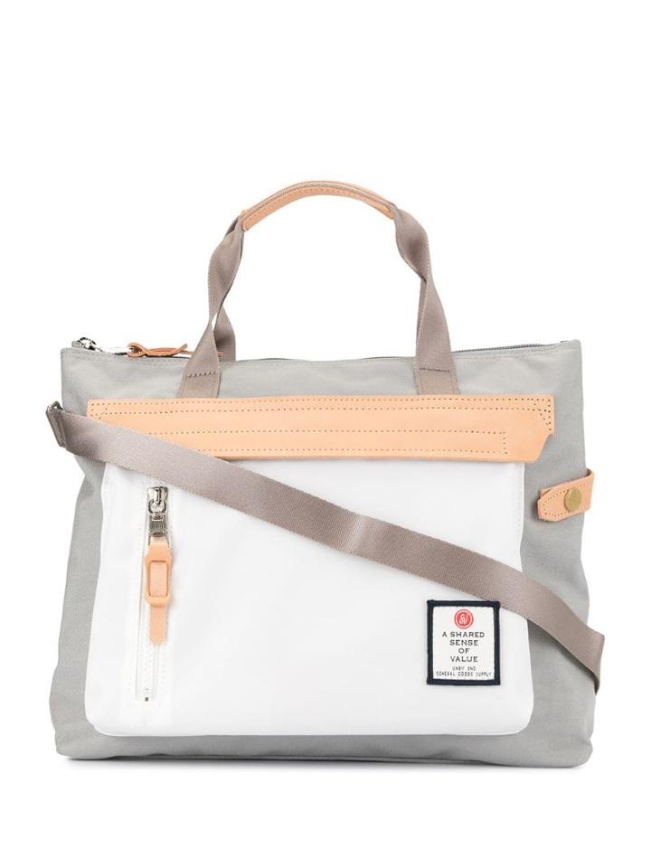 As2ov Contrast Panel Tote - Grey