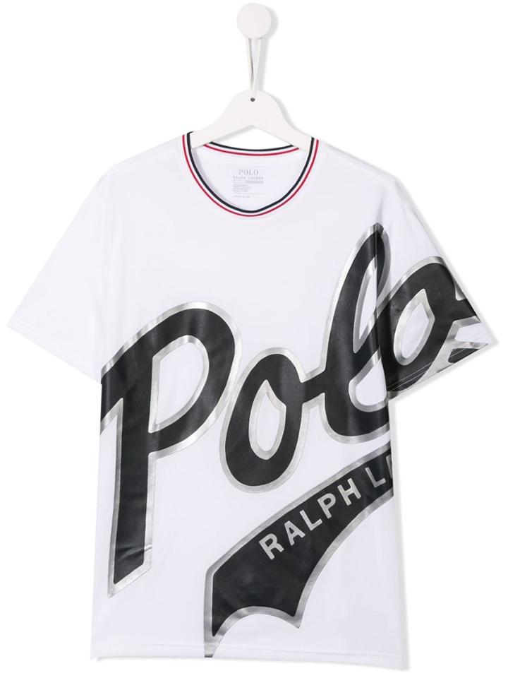Ralph Lauren Kids Teen Oversized Logo Print T-shirt - White