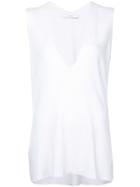 Astraet - Plunge Knit Tank Top - Women - Cotton - One Size, White, Cotton