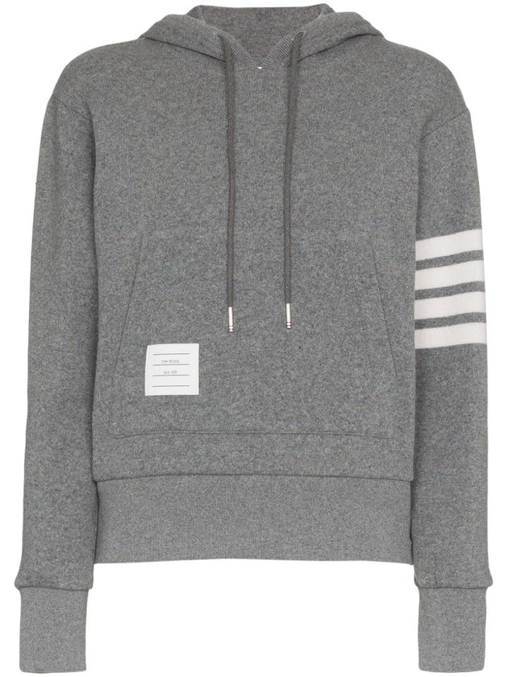 Thom Browne 4-bar Striped Hoodie - Grey
