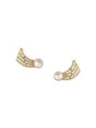 Valentino Pre-owned 80's Crystal Embellished Earrings - Gold