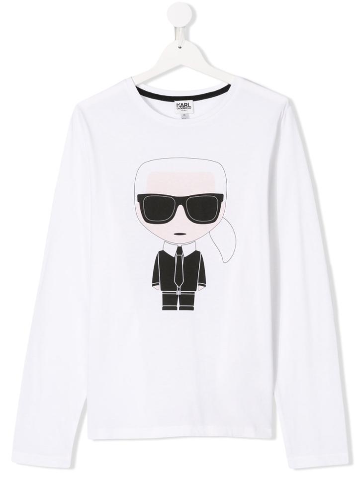 Karl Lagerfeld Kids Teen Karl Print Top - White