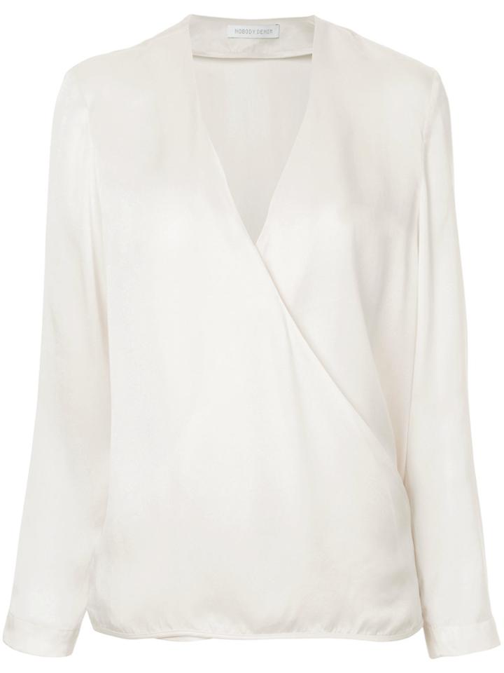 Nobody Denim Wrap Silk Shirt Lily - White