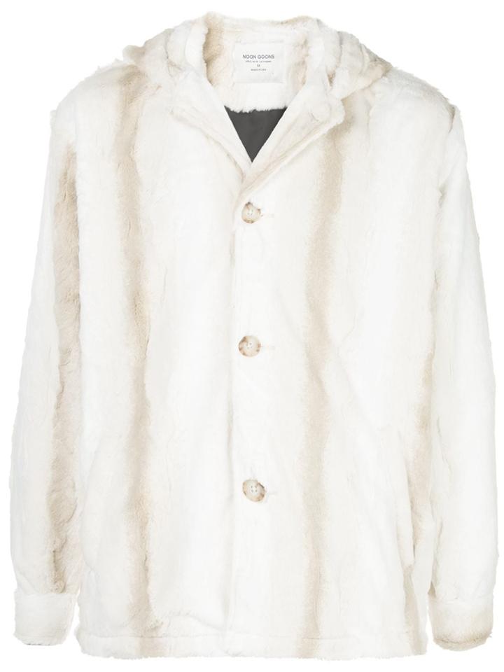 Noon Goons Hooded Button Cardigan - White