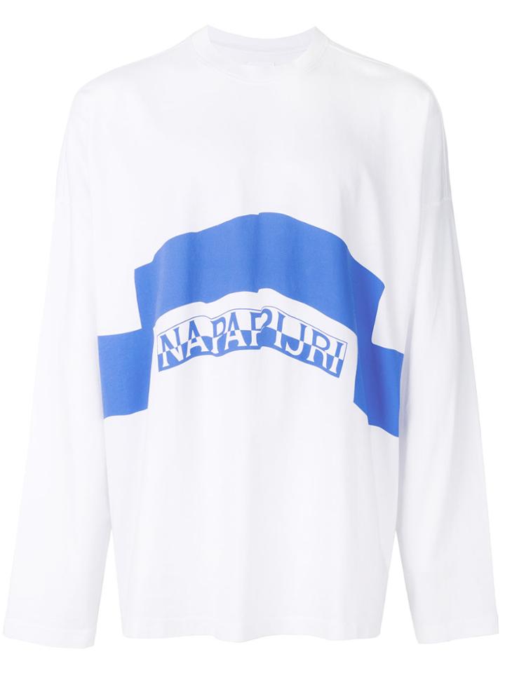 Napa By Martine Rose Logo Print Long Sleeved T-shirt - White