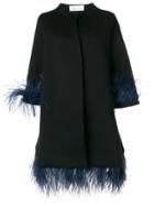 Gianluca Capannolo Capucine Feather Embellished Coat - Black