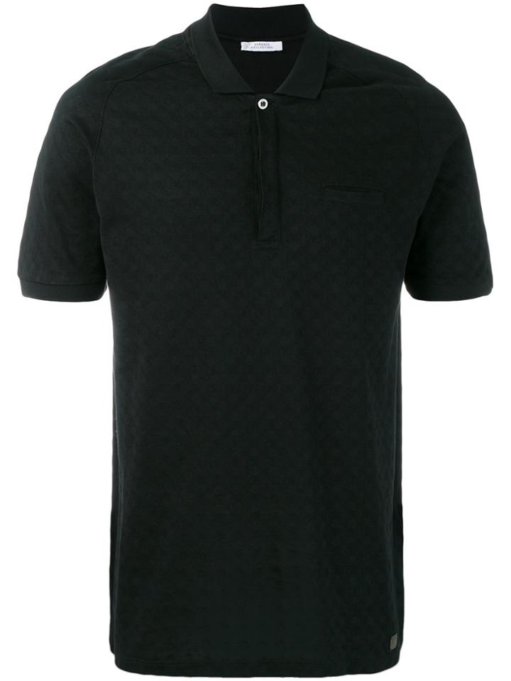 Versace Collection Patterned Polo Shirt - Black