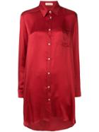 Wunderkind Chest Pocket Shirt Dress - Red