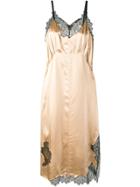 Helmut Lang Layered Lace Slip Dress - Nude & Neutrals
