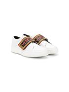 Young Versace Teen Logo Low Top Sneakers - White