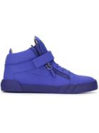 Giuseppe Zanotti Design Kriss Hi-top Sneakers, Men's, Size: 43, Blue, Leather/rubber