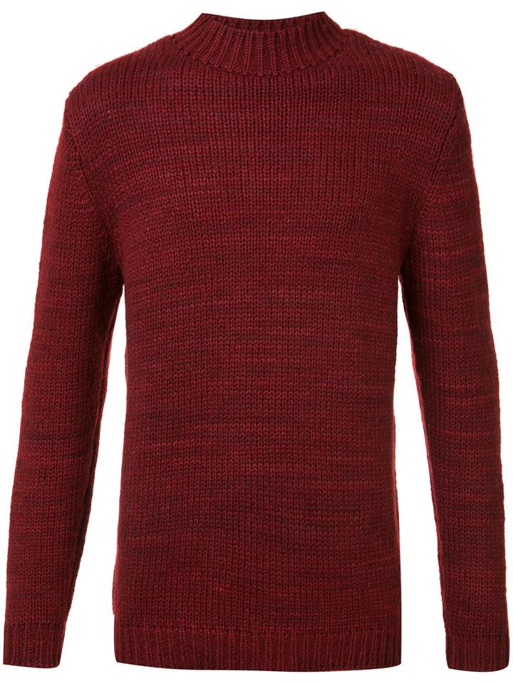 The Elder Statesman Cashmere Crew Neck Jumper, Adult Unisex, Size: Large, Red, Cashmere