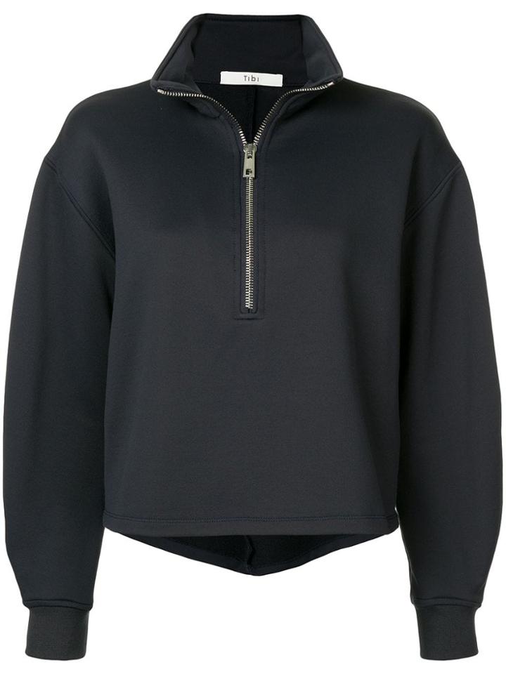 Tibi Zip Up Sweatshirt - Black