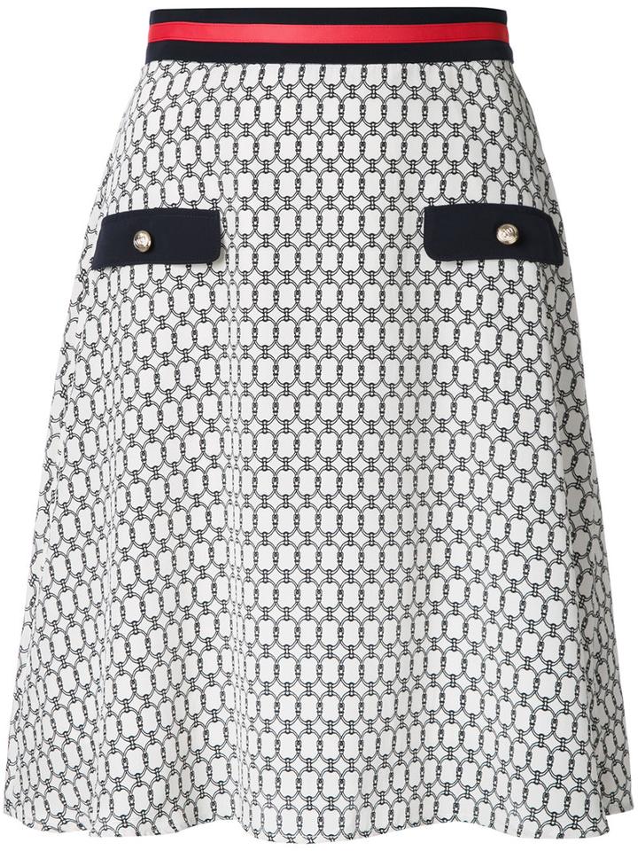Loveless - Printed Skirt - Women - Polyester - 34, White, Polyester