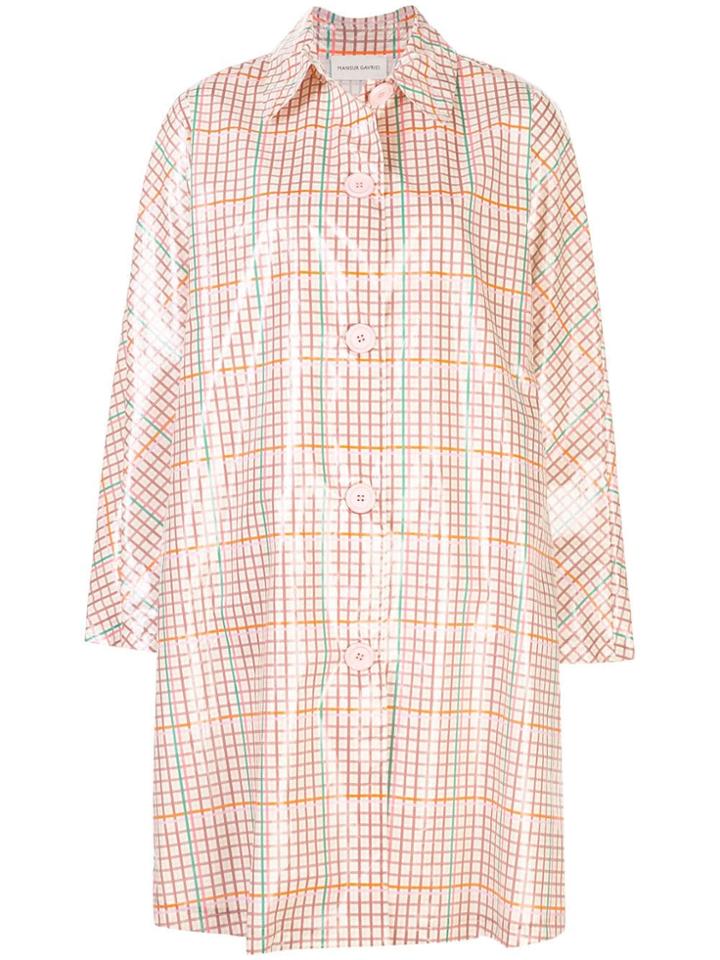 Mansur Gavriel Check Raincoat - Pink
