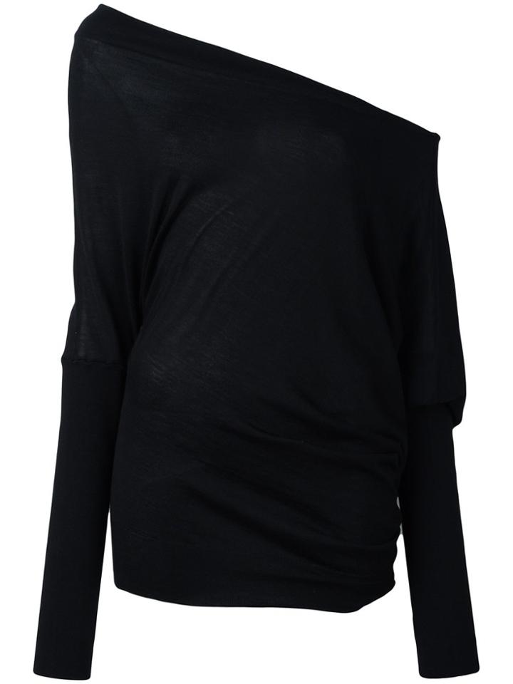 Tom Ford Off-shoulder Loose Fit Jumper - Black