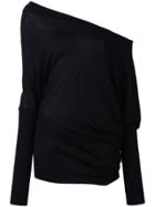 Tom Ford Off-shoulder Loose Fit Jumper - Black