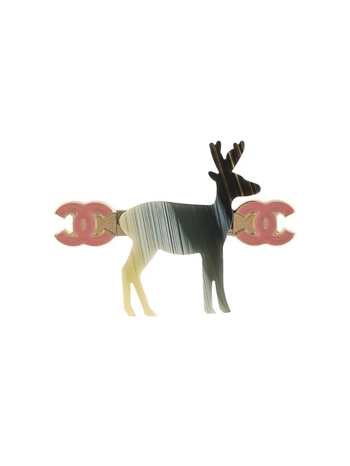 Chanel Pre-owned 2001 Reindeer Motif Brooch - Multicolour