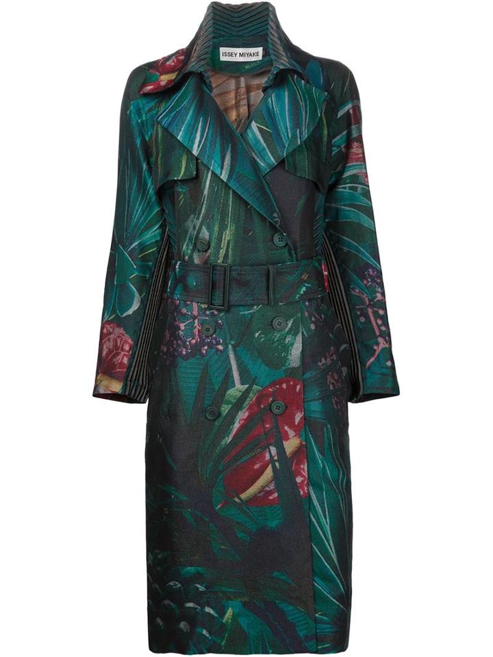 Issey Miyake Jungle Print Trench Coat